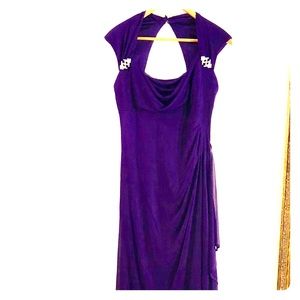 R &M Richards Purple Sz8 Cowl-Neck maxi 👗